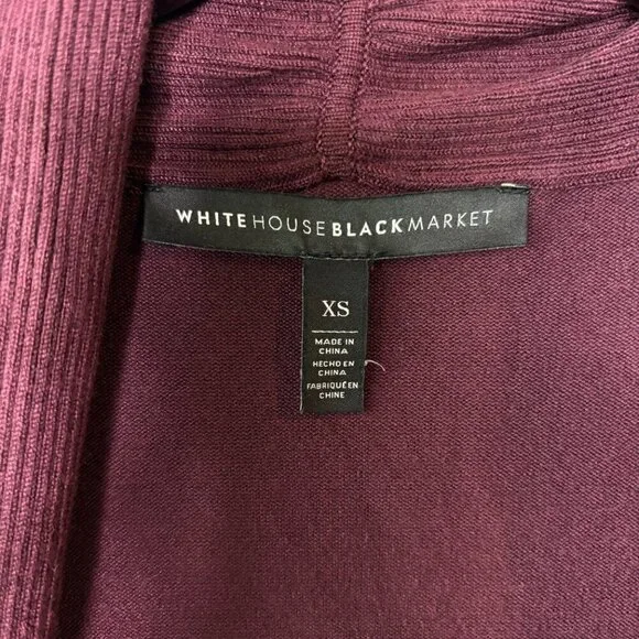 White House Black Market Women's Wine Cabernet Waterfall Cardigan Size XS - Picture 5 of 9